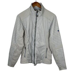 Kuhl Fireflly Jacket Womens Medium Quilted Ultralite Puffer Ash White Outdoors